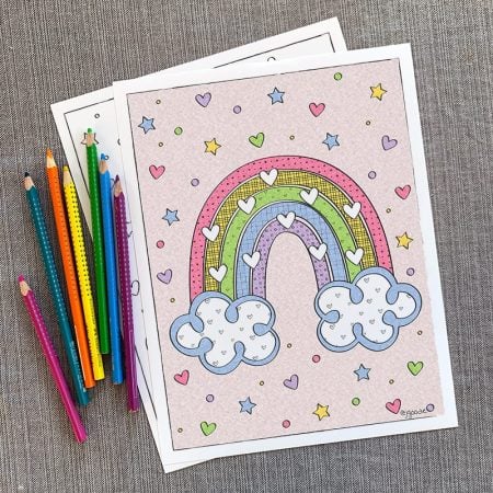 Rainbow coloring page