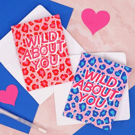 Printable Wild About You Valentine's Day cards