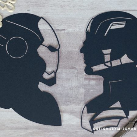 Silhouettes of two of the Avenger characters