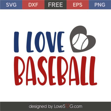 Image displaying a heart with a baseball on it and the saying I Love Baseball