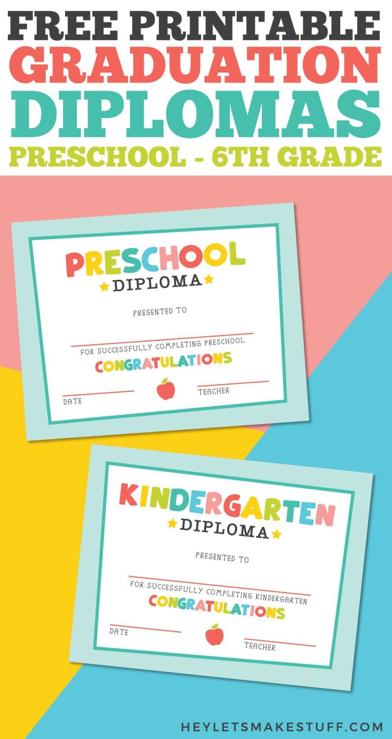 preschool graduation certificate template free