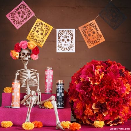 Image of Day of the Dead candle wraps