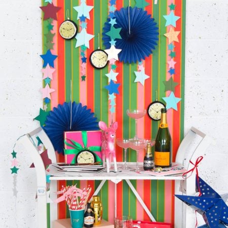 NYE Party Backdrop for a Cocktail Bar