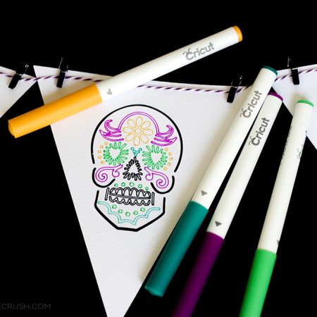 Image of Sugar Skull Banner with multiple Cricut pen colors