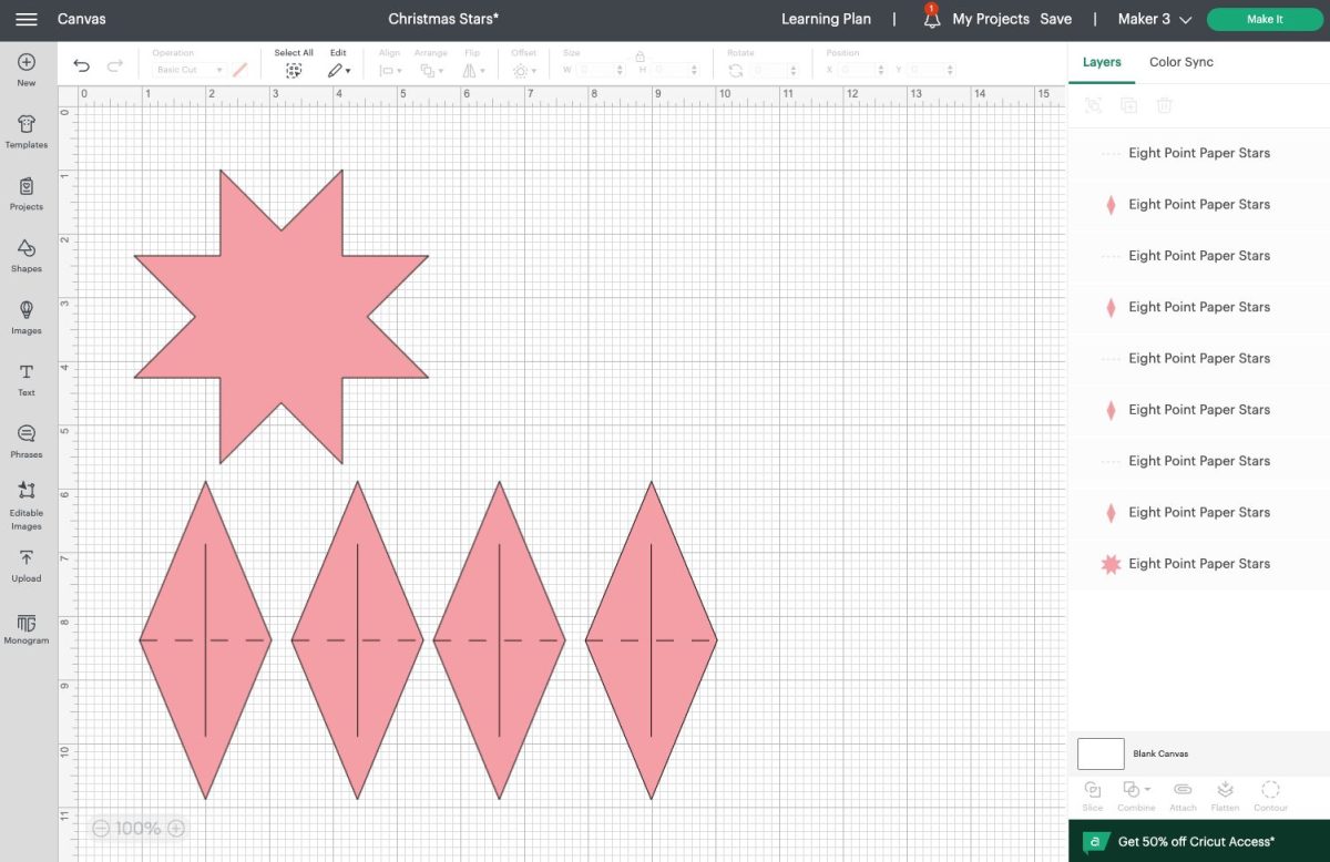 DS - Paper Stars with lines changed to score
