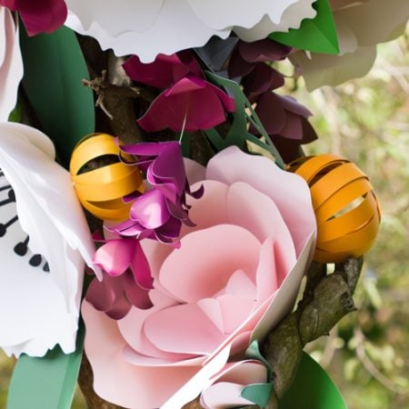 Bouquet of giant paper flowers