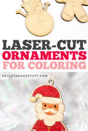 Laser Cut Wood Ornaments for Coloring Pin Image