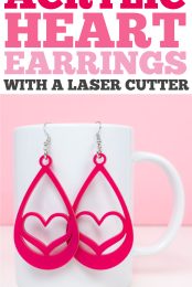 Acrylic Heart Earrings made with a Laser Cutter pin image.