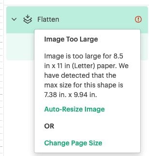 Cricut Design Space: Image size warning