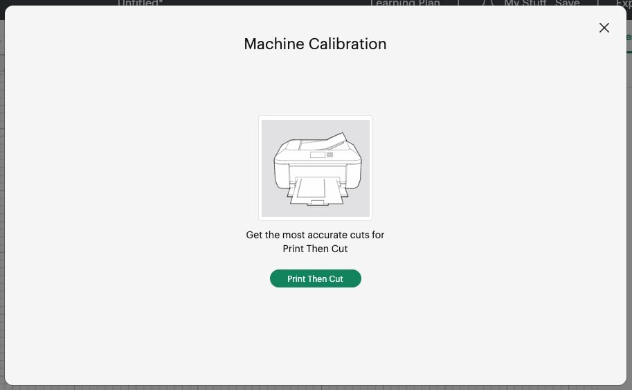 Cricut Design Space: Machine Calibration Screen