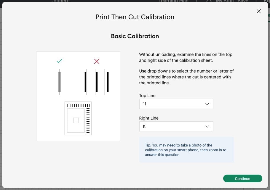 Cricut Design Space: Print then Cut Basic Calibration