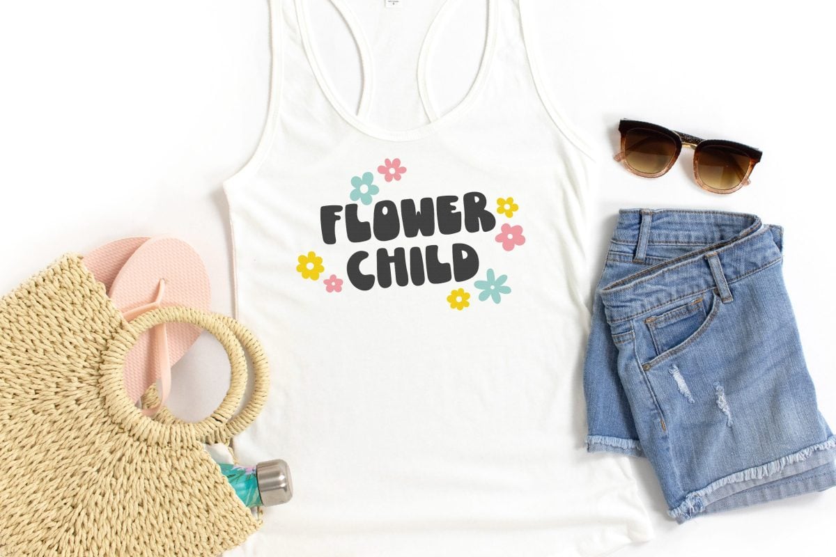 flower child SVG image on tank top