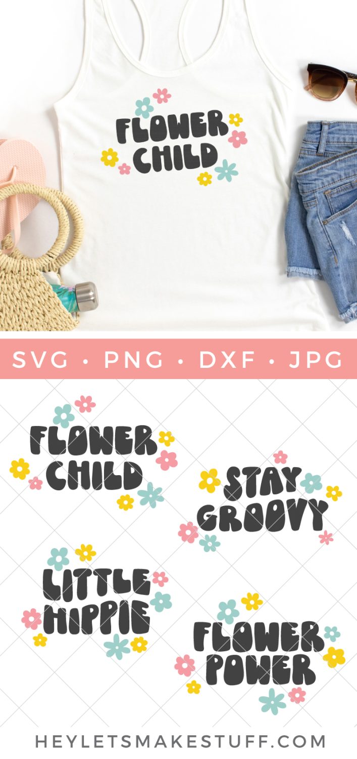 retro flower SVG bundle pin image