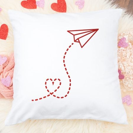 Love letter SVG on a pillow