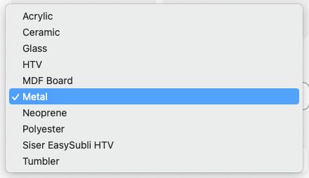 PrintMate Software: Material Settings