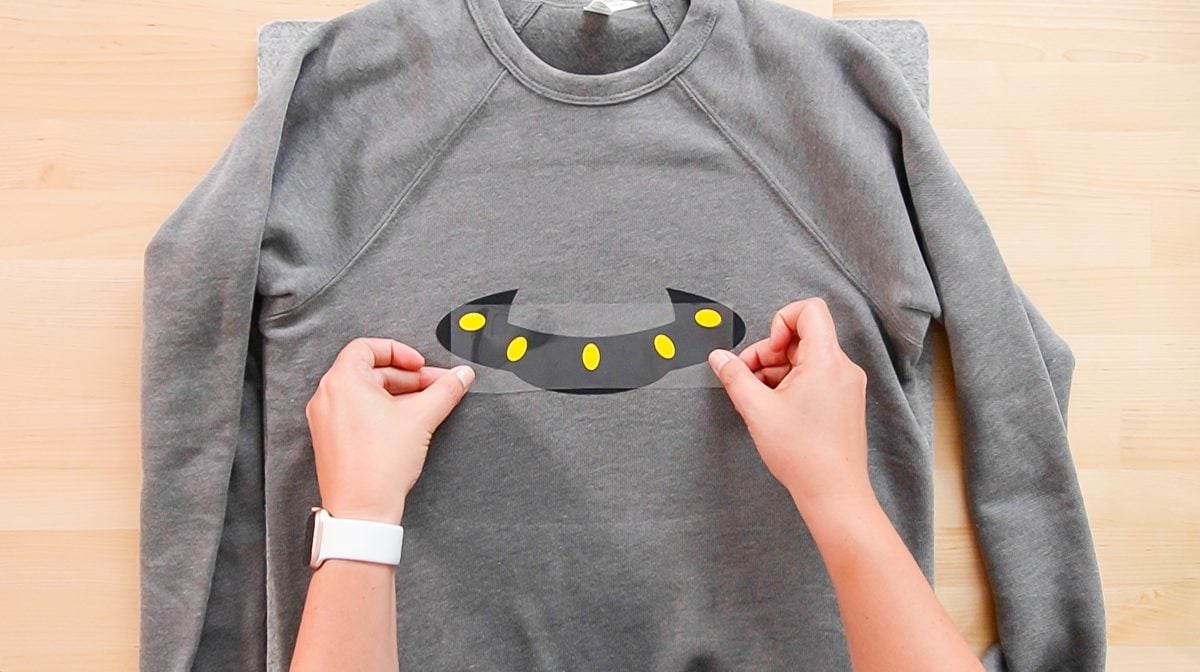 adding yellow lights layer to black dome on grey BELLA+CANVAS sweatshirt