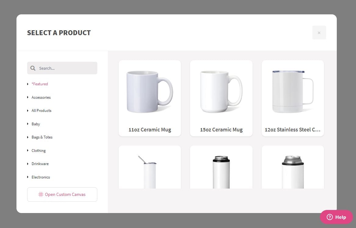 Mug product selector tool