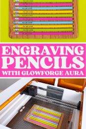 How to Engrave Pencils with a Glowforge Aura pin image 3