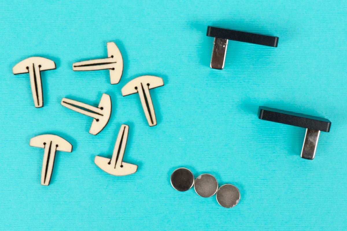 Bed pins and magnets