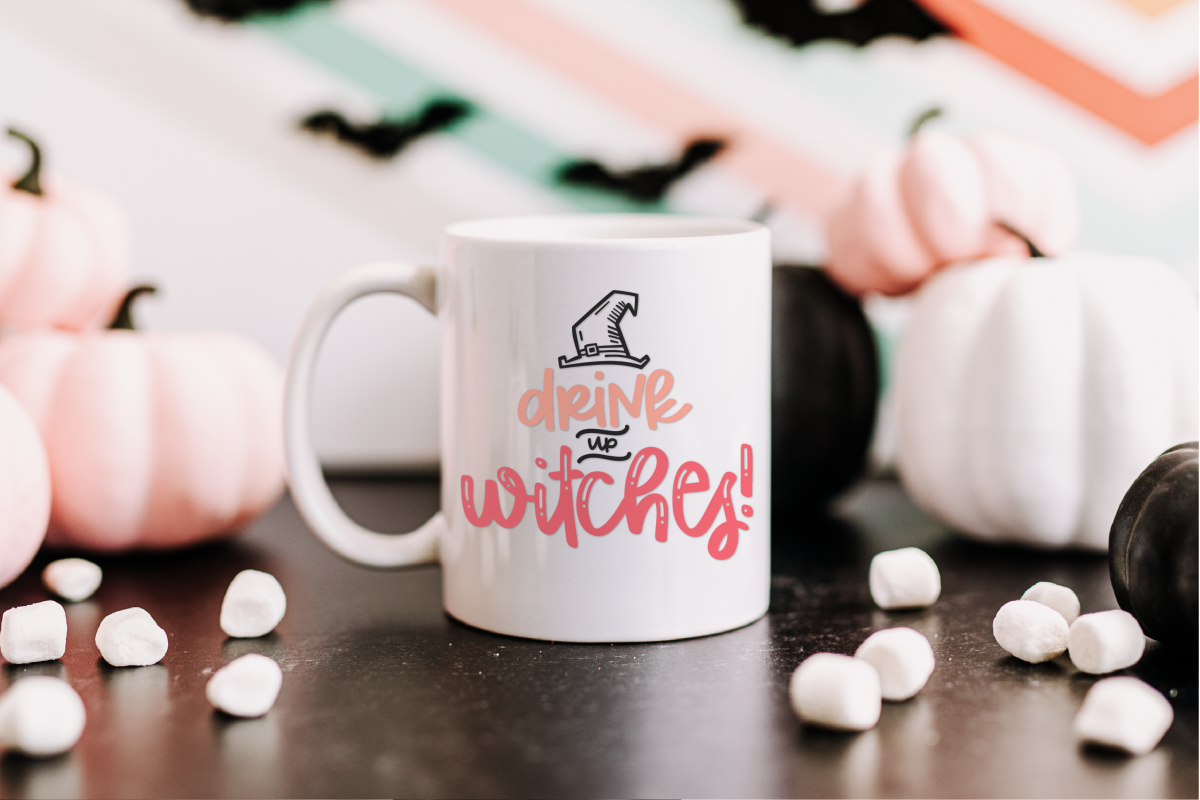 drink up witches svg on mug