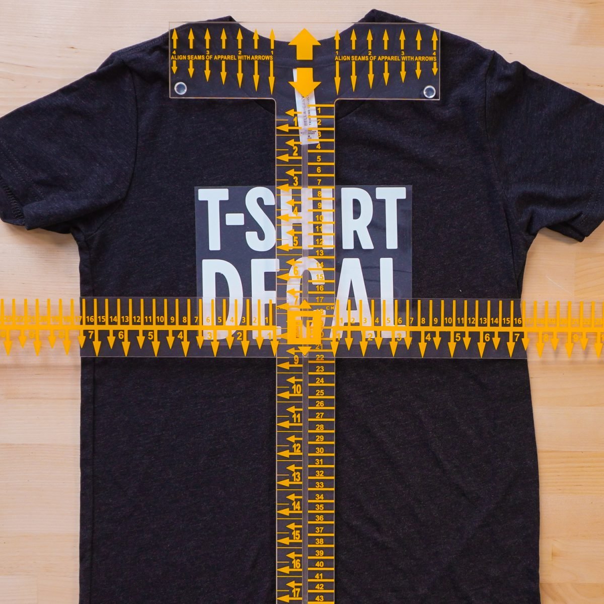 Black kids tee with Tee Square It ruler