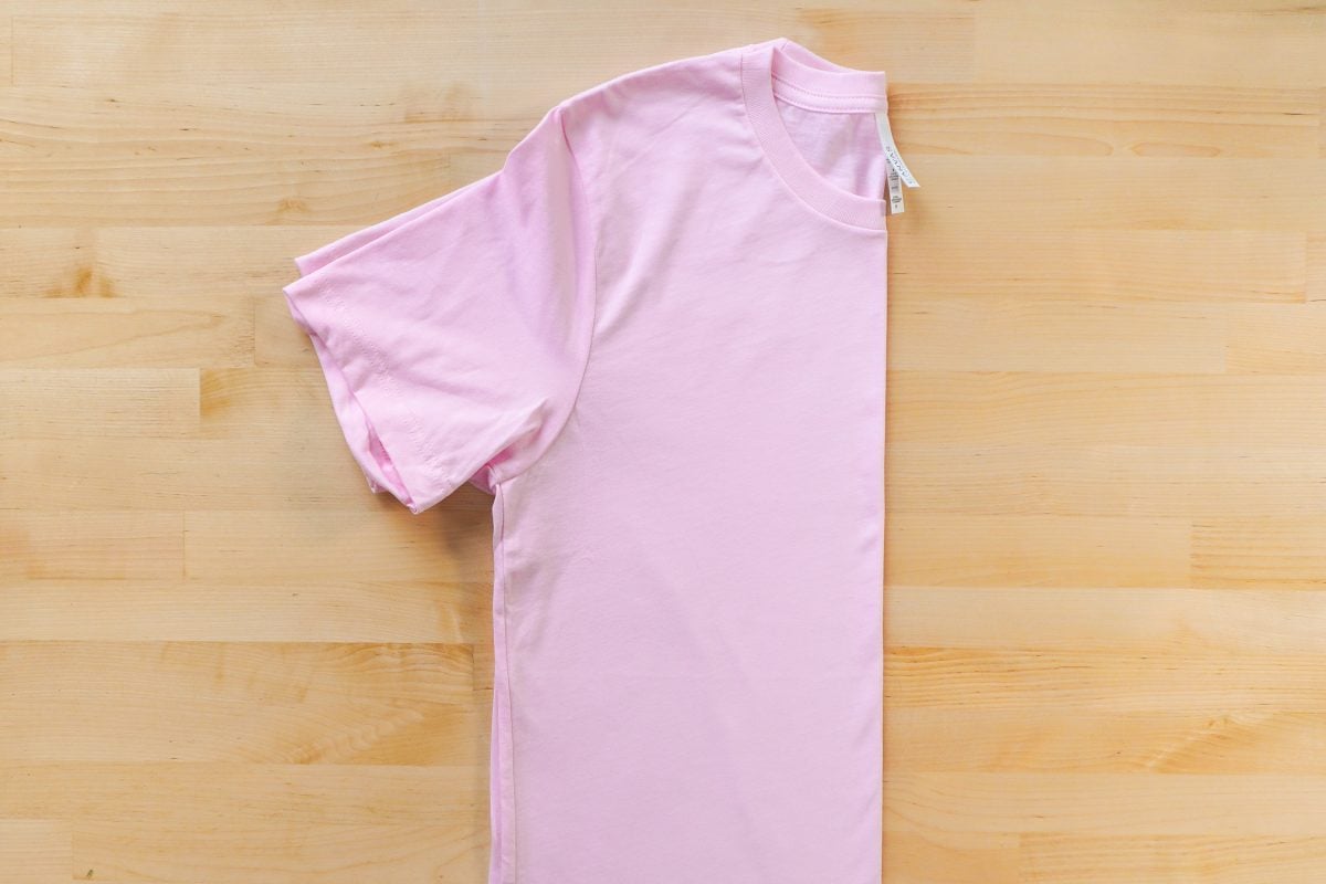 Pink shirt folded in half