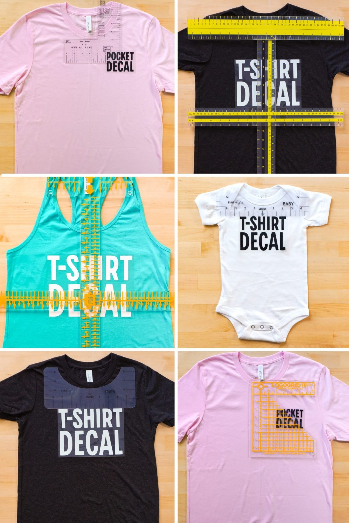 T-shirt Alignment Tools Transparent Clothing Cutting Templates