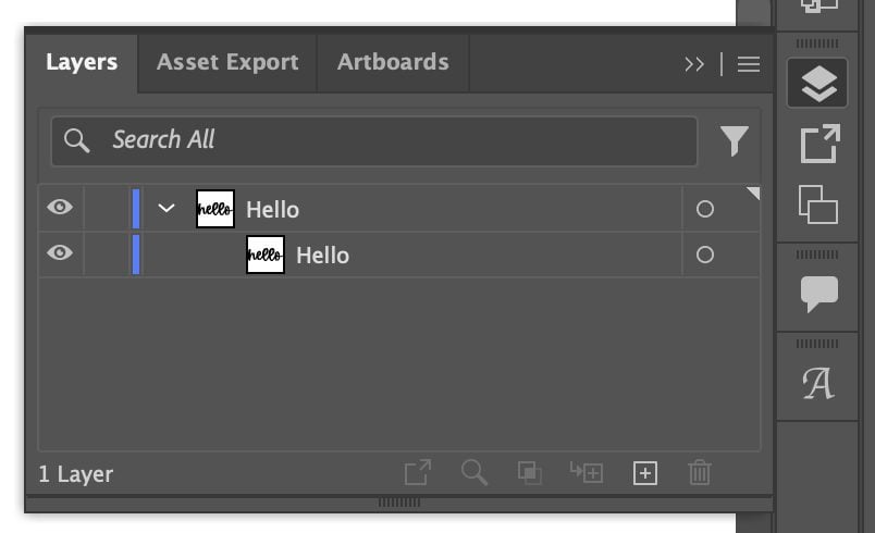 Adobe Illustrator - Layers Panel with renamed layers.
