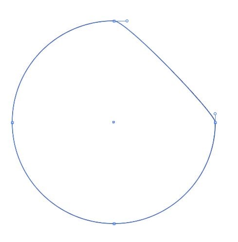 Circle with top right segment less arced than the rest of the circle