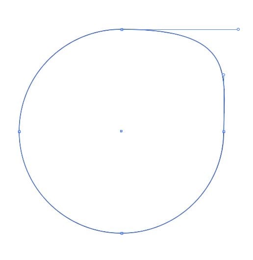 Circle with top segment more arced than the rest of the circle