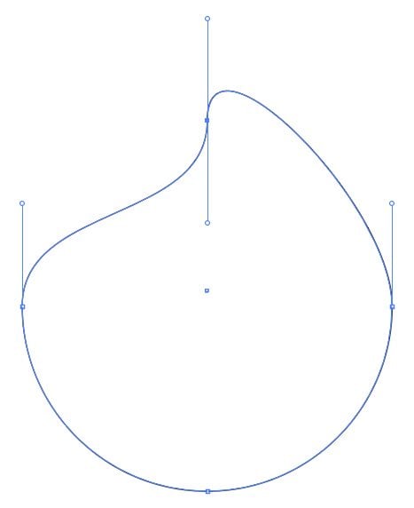 Circle with top anchor point skewed