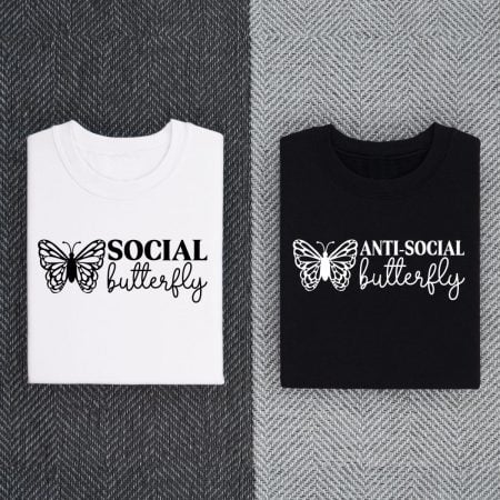 social / anti social butterfly SVG image