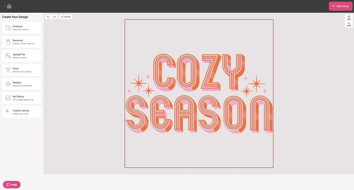 Sawgrass DesignMate Screenshot: Recolored Cozy Season image