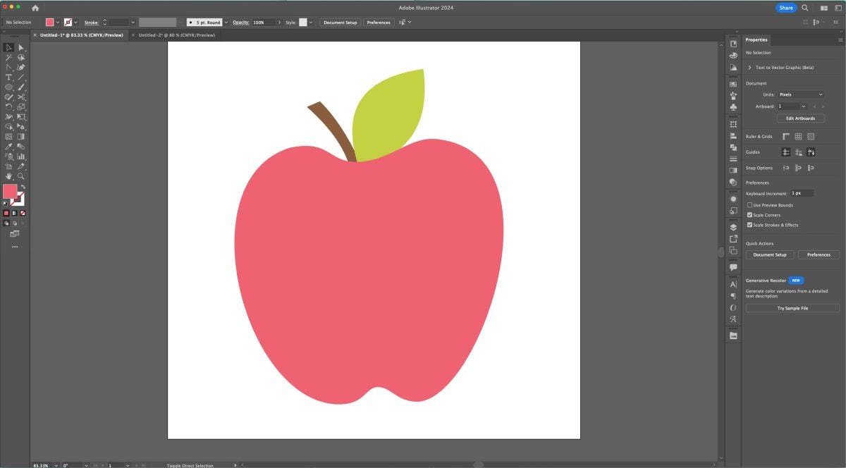 Adobe Illustrator: Final Apple image