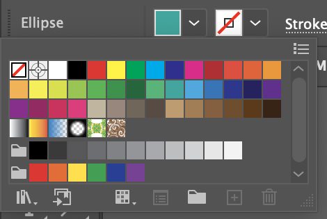 Adobe Illustrator closeup of color selector