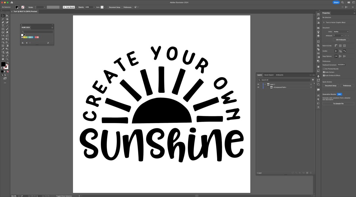 Adobe Illustrator: Create Your Own Sunshine SVG in all black