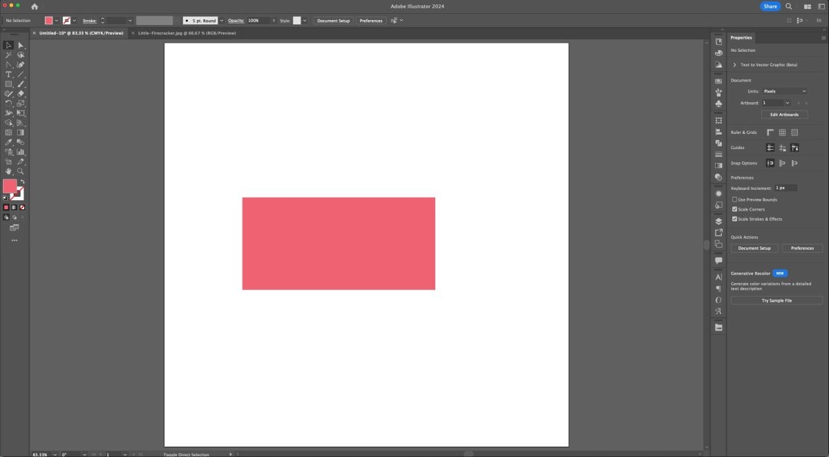 Adobe Illustrator: Red rectangle on artboard