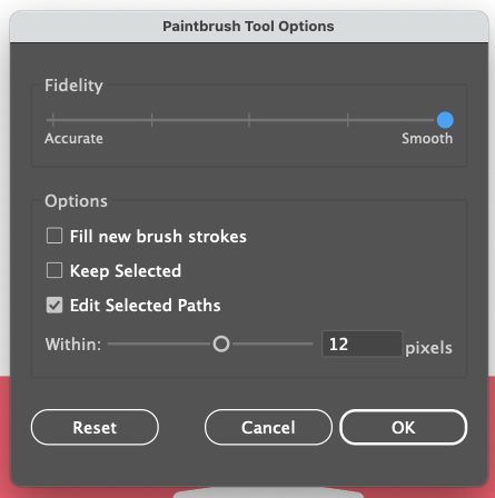 Adobe Illustrator: Brush tool, adjusting fidelity
