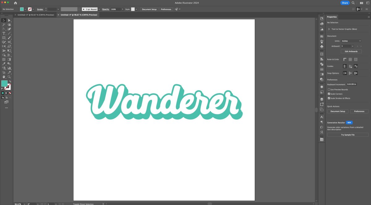 Adobe Illustrator: "Wanderer" with smooth blend