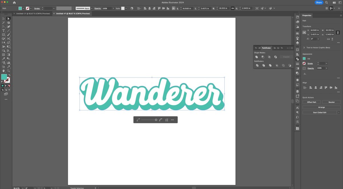 Adobe Illustrator: "Wanderer" with simplified points