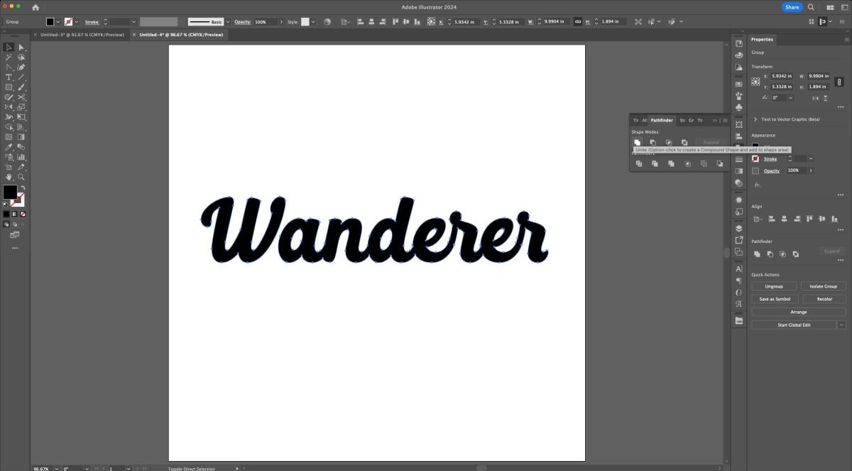 Adobe Illustrator: "Wanderer" united