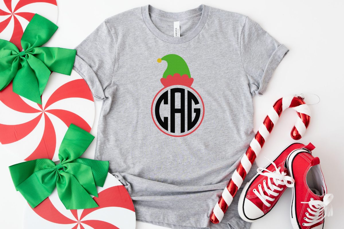 elf monogram frame SVG on shirt