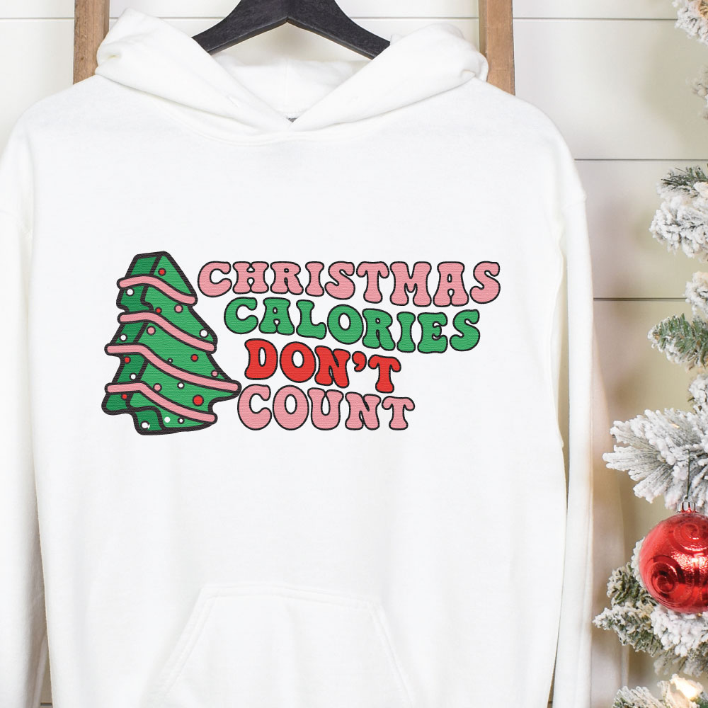 Christmas calories don't count sublimation image on hoodie