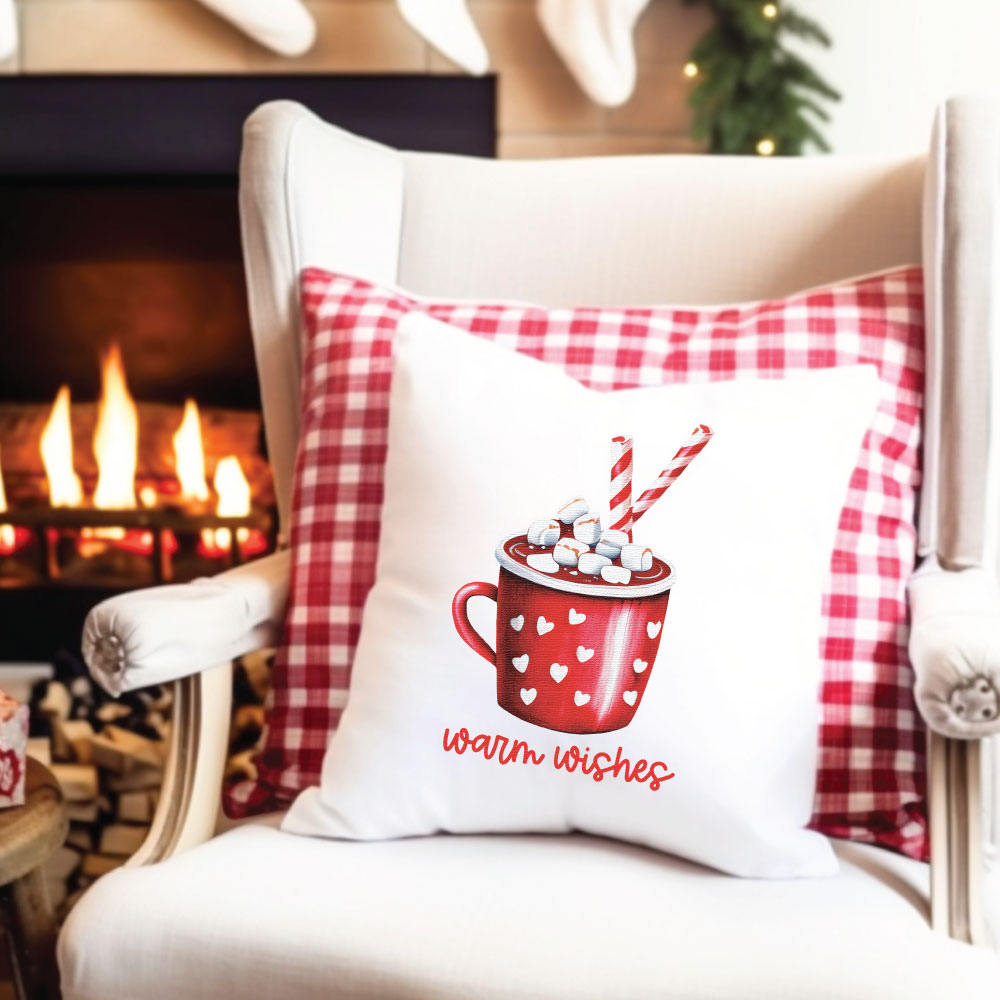 warm wishes sublimation image on pillow