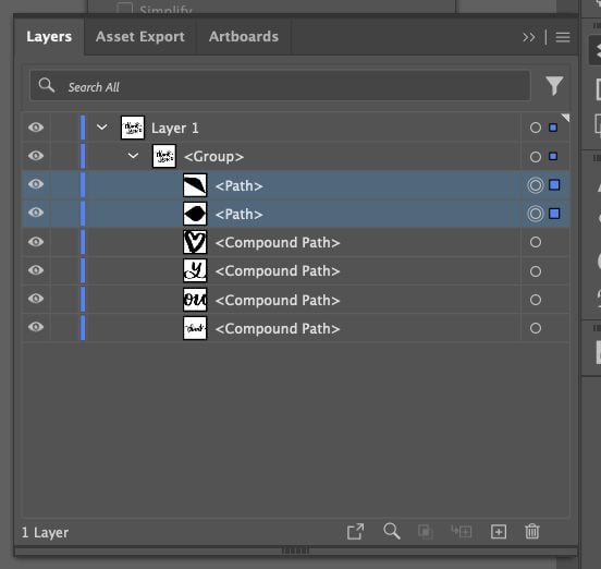 Adobe Illustrator: Closeup of the Layers Panel