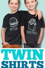 Twin t-shirt pin image