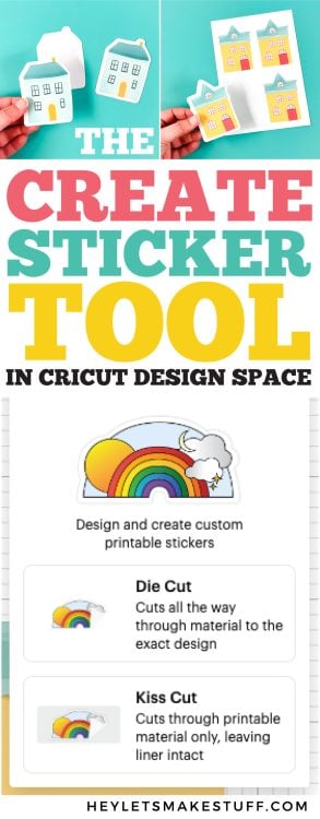 The Create Sticker Tool in Cricut Design Space pin image