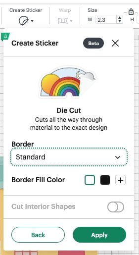 DS: Create Sticker Die Cut options