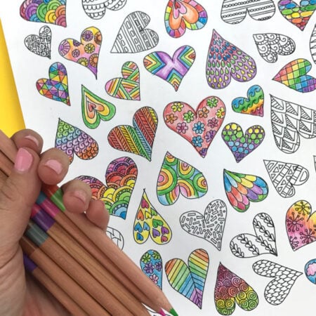 Ooly Doodle Hearts Coloring Page