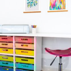 DreamCart 2 with table up and colorful drawer fronts
